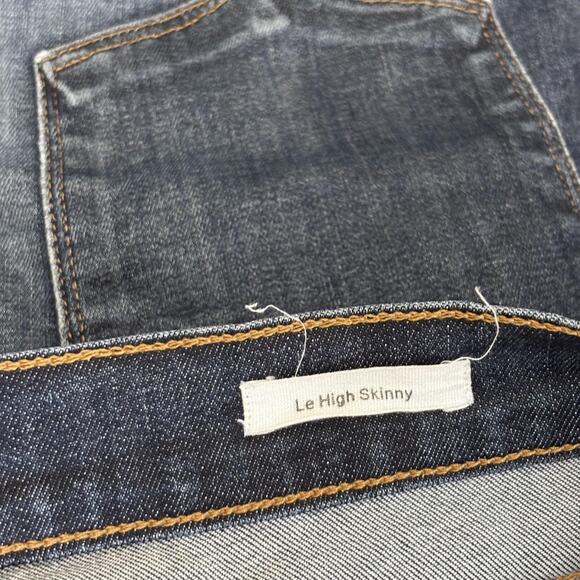Frame Jeans Size 31 Le High Skinny Ankle Stretch Dark Distressed Harvard USA - Picture 10 of 13